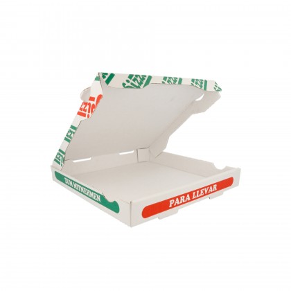 Caixas Pizza Micro-Caneladas 26 x 26 x 3,5 cm Branco