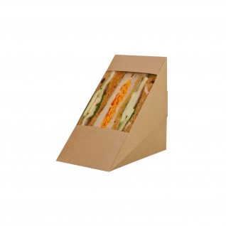 Embalagem p/ Sandwich c/ Janela Grande 123 x 82 x 123 mm