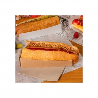 Pás para "Hot Dog" 220 gr/m 4,7 x 18,2 x 4 cm Natural