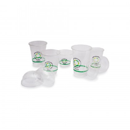 Tampa com orificio para copo PLA Compostvel