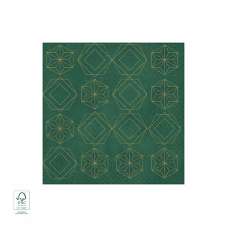 Guardanapo Tissue, 3 F, 33 x 33 cm Gilded Star Verde