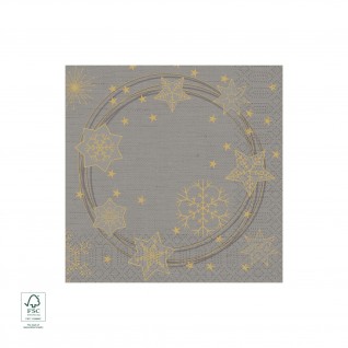 Guardanapos Tissue, 3 F, 33 x 33 cm Star Shine Cinzento