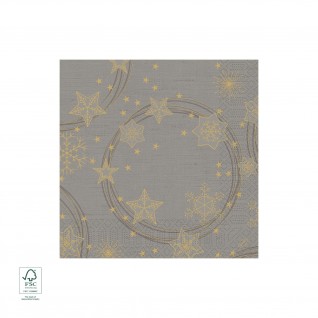 Guardanapos Tissue, 3 F, 40 x 40 cm Star Shine Cinzento