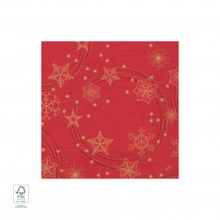 Guardanapo Tissue, 3 F, 40 x 40 cm Star Shine Vermelho