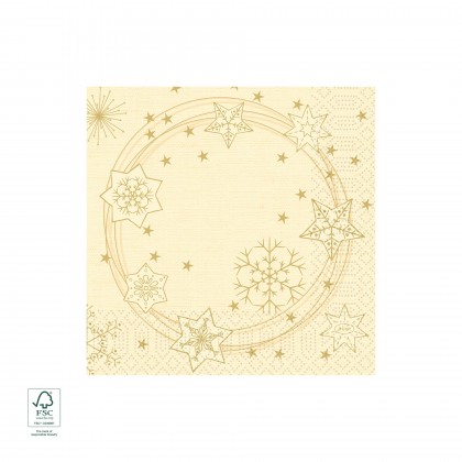 Guardanapo Tissue, 3 F, 33 x 33 cm Star Shine Creme
