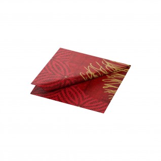 Guardanapo Tissue, 3 F, 24 x 24 cm Elegant Trees Vermelho