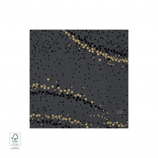 Guardanapo Tissue 33 x 33 cm Golden Stardust Preto
