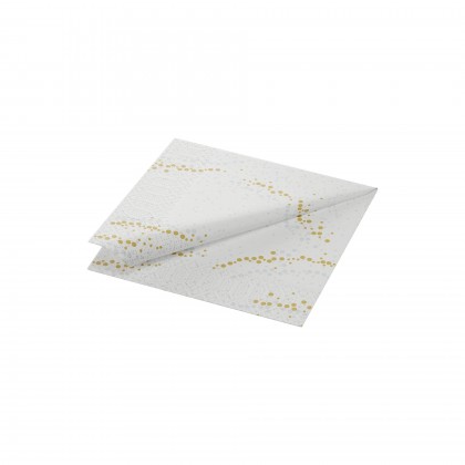 Guardanapo Tissue 33 x 33 cm Golden Stardust Branco
