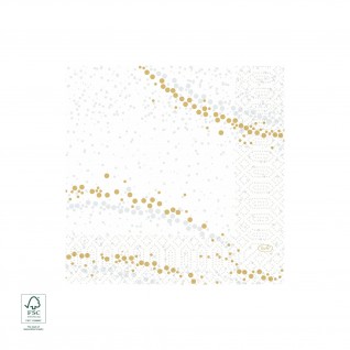 Guardanapo Tissue 33 x 33 cm Golden Stardust Branco