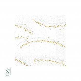Guardanapo Tissue 40 x 40 cm Golden Stardust Branco
