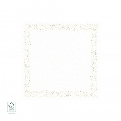 Toalha de Mesa Dunicel 84 x 84 cm Golden Stardust Branco
