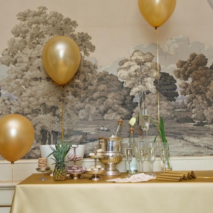 Carretel de Banquete Dunisilk 1,18 x 25 m Metallic Ouro