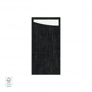 Bolsa p/ Talheres Sacchetto Dunisoft 11,5 x 23 cm Preto