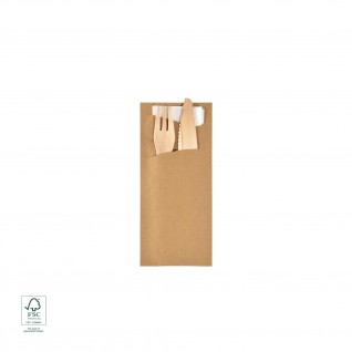 Bolsa Sacchetto Tissue c/ Talheres Madeira 8,5 x 19 cm Eco