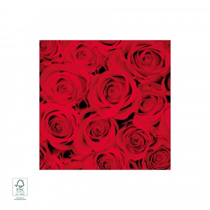 Guardanapos Dunisoft Guardanapo 40 x 40 cm Rosas Vermelhas