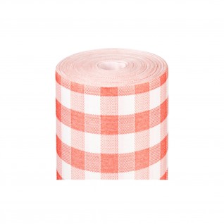 Toalha de Mesa Like Linen Vichy 1,2 x 25 m Spunlace Vermelho