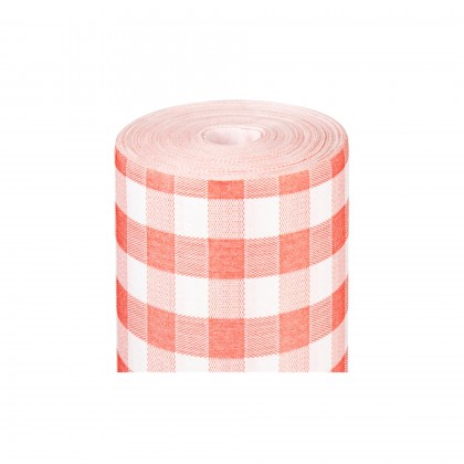 Toalha de Mesa Like Linen Vichy 1,2 x 25 m Spunlace Vermelho