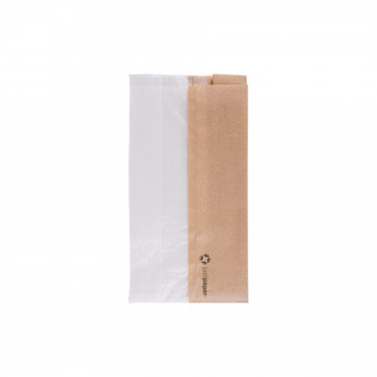 Sacos c/ Janela Corner Window 14 + 8 x 26 cm Natural