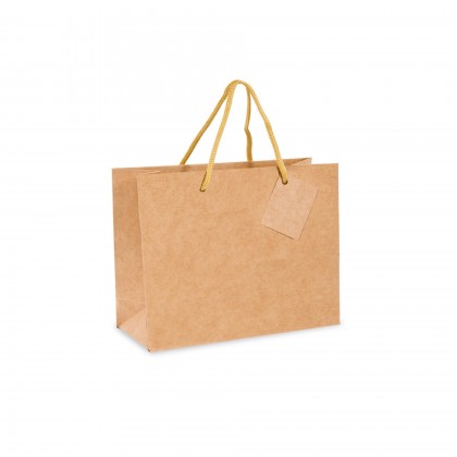 Sacos Boutique Asa em Cord�o 40 + 15 x 32 cm Natural Kraft