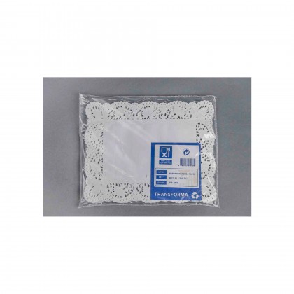 Naperon Branco Rendado Retangular 3L 30,5 x 24 cm