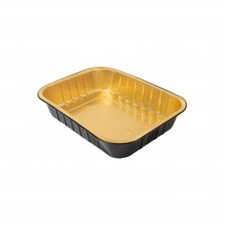 Recipientes Lacados 1530 ml Preto/Ouro Alumnio