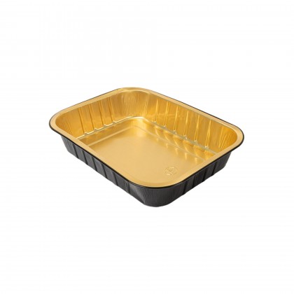 Recipientes Lacados 1530 ml Preto/Ouro Alumnio