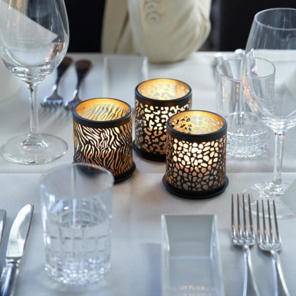 Candelabro Safari Zebra Preto 75 x 75 mm