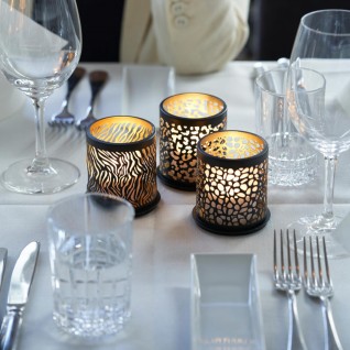 Candelabro Safari Zebra Preto 75 x 75 mm