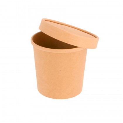 Recipientes c/ Tampas 360 ml  9/7,3 x 8,6 cm Kraft