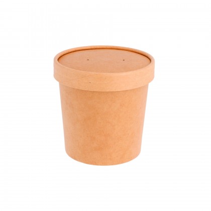 Recipientes c/ Tampas 360 ml  9/7,3 x 8,6 cm Kraft