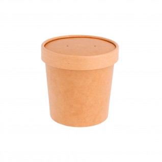 Recipientes c/ Tampas 360 ml  9/7,3 x 8,6 cm Kraft