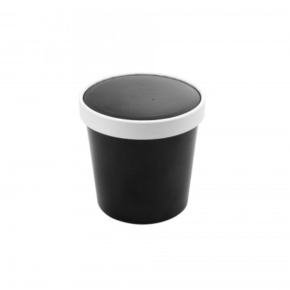 Recipientes c/ Tampas 780 ml  11,7/9,2 x 11 cm Preto