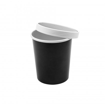 Recipientes c/ Tampas 960 ml  11,7/9,2 x 13,5 cm Preto