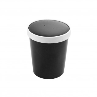 Recipientes c/ Tampas 960 ml  11,7/9,2 x 13,5 cm Preto