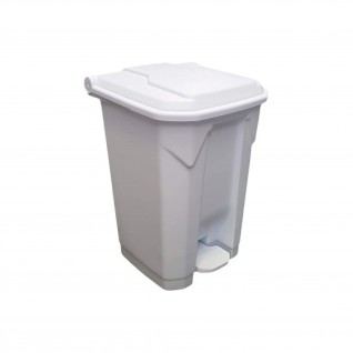 Papeleira c/ Pedal e Tampa 45 L HDPP Branca