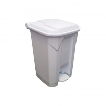 Papeleira c/ Pedal e Tampa 45 L HDPP Branca