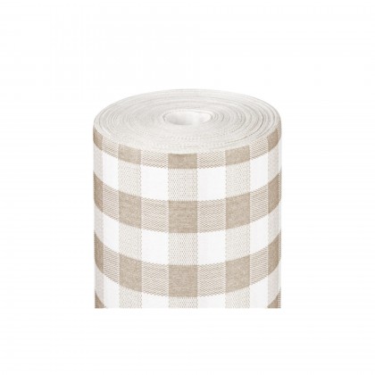 Rolo de Toalha de Mesa Like Linen Vichy Taupe 1,2 x 25 m
