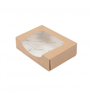 Caixas Sushi Janela Eco ThePack 17,5 x 12 x 4,5 cm Natural