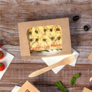 Caixas Sushi Janela Eco ThePack 17,5 x 12 x 4,5 cm Natural