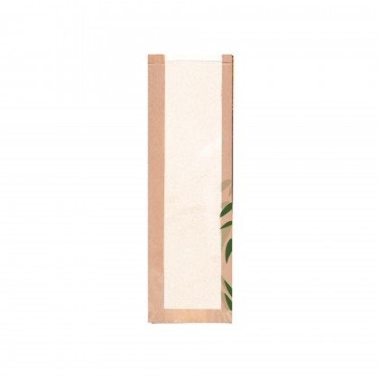 Sacos c/ Janela Eco Feel Green 14 + 4 x 48 cm Kraft