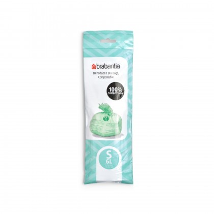 Sacos Lixo Biodegradveis PerfectFit Brabantia Verde 6 L