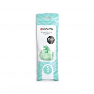 Sacos Lixo Biodegradveis PerfectFit Brabantia Verde 6 L