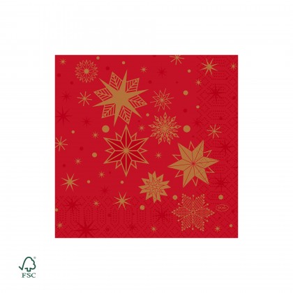 Guardanapo Tissue 33 x 33 cm Stargazing Red 3 F
