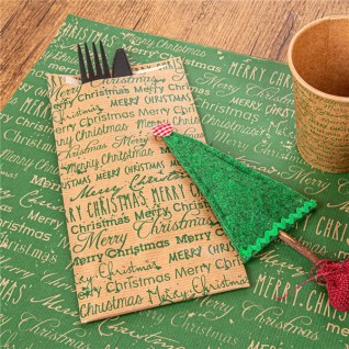 Toalhetes de Mesa Merry Christmas 31 x 43 cm Verde