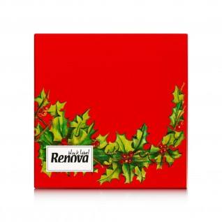 Guardanapos Renova Black Label Red Xmas Holly