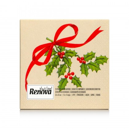 Guardanapos Renova Black Label Red Xmas Ribbon