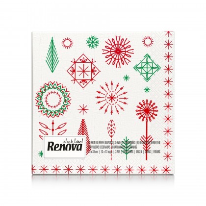 Guardanapos Renova Black Label Red Nordic Xmas