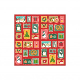 Guardanapos Renova Black Label Red Xmas Stamps