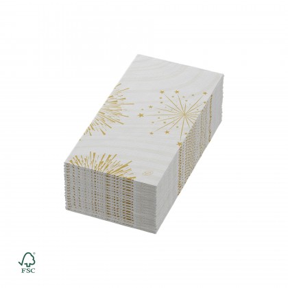 Guardanapos Bio Dunisoft 40 x 40 cm 1/8 Sparkly Branco