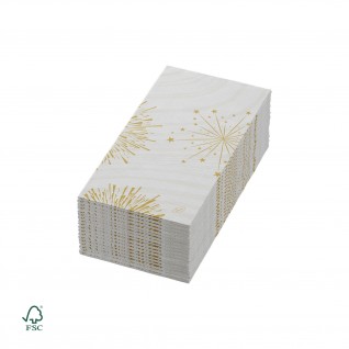 Guardanapos Bio Dunisoft 40 x 40 cm 1/8 Sparkly Branco
